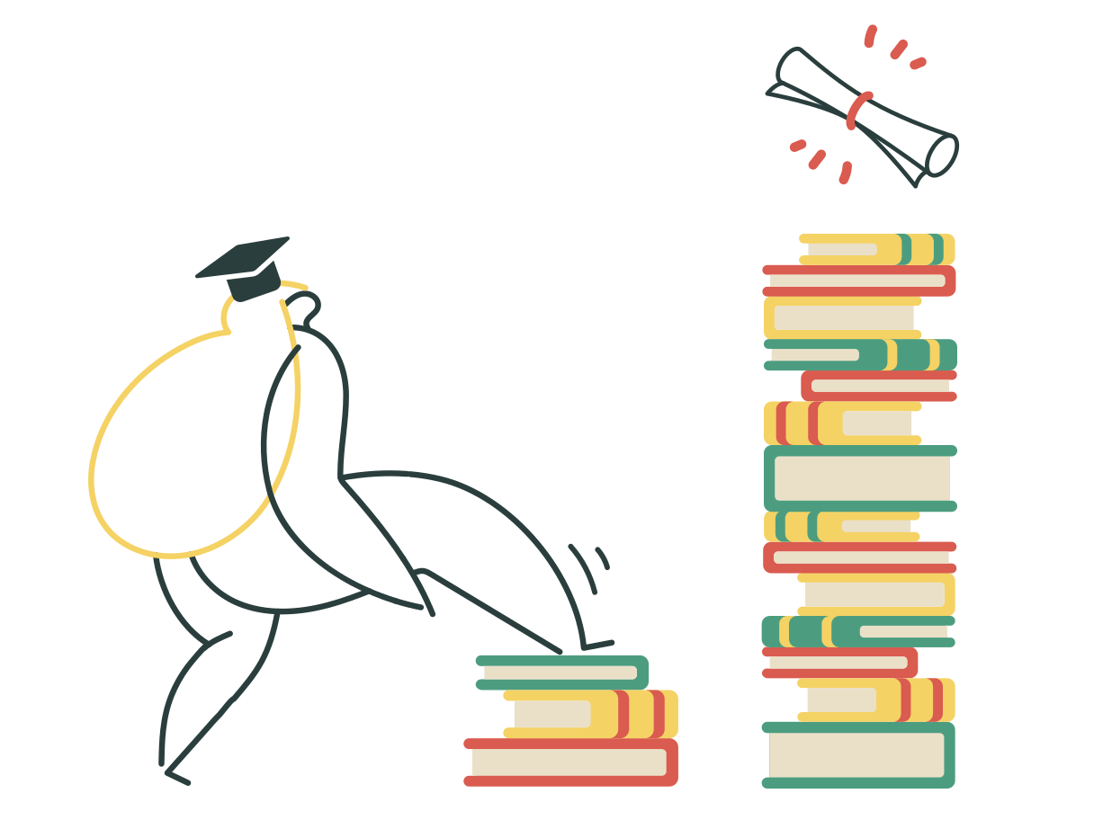 A student with books